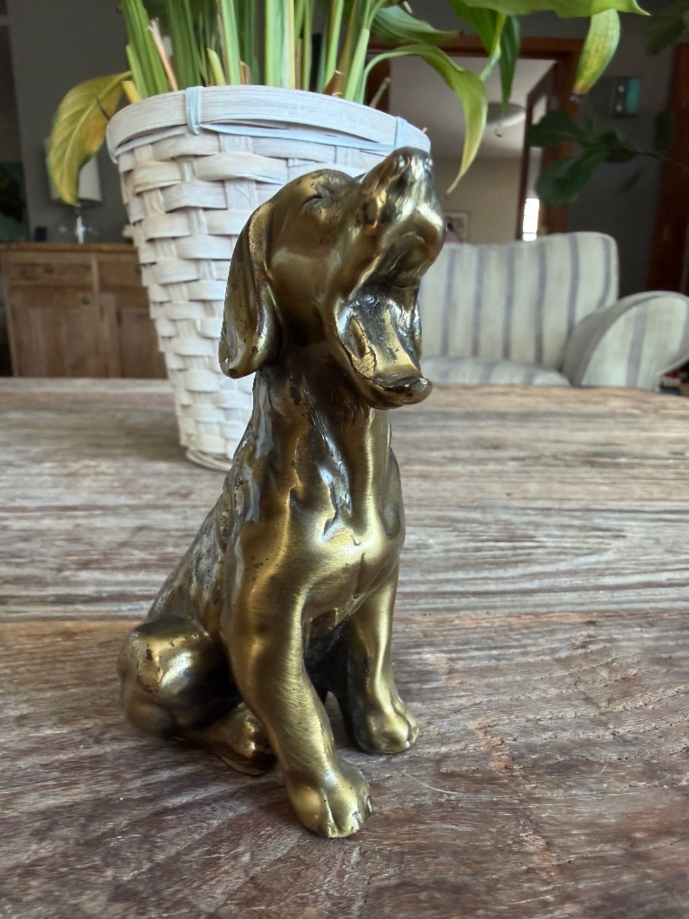 Rare Vintage Brass Dog Figurine
